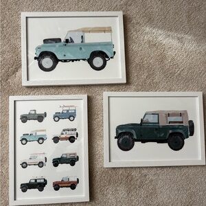 Set of 3 Framed Vintage Range Rover Prints